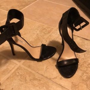 Black ankle strap heels